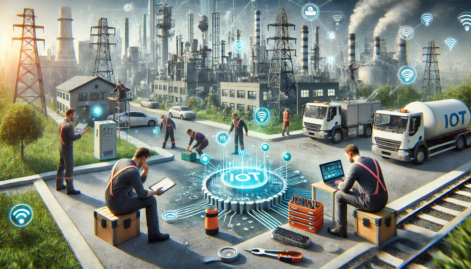 DALL_E_2024-07-01_12.22.40_-_A_realistic_image_showing_technicians_providing_ongoing_maintenance_and_support_for_IoT_infrastructure._The_scene_includes_technici