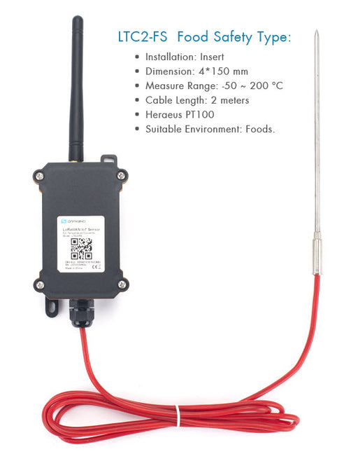 Dragino LTC2-FS – Food Safety Type Industrial LoRaWAN Temperature Transmitter