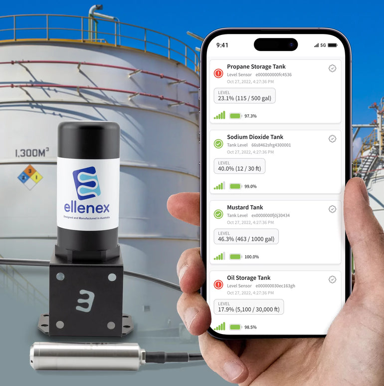 Industrial Tank Level Monitor for Oil, Diesel, Chemical and Water Tanks – NB-IoT & Cat-M LTE US & Worldwide Coverage – No Subscription Required